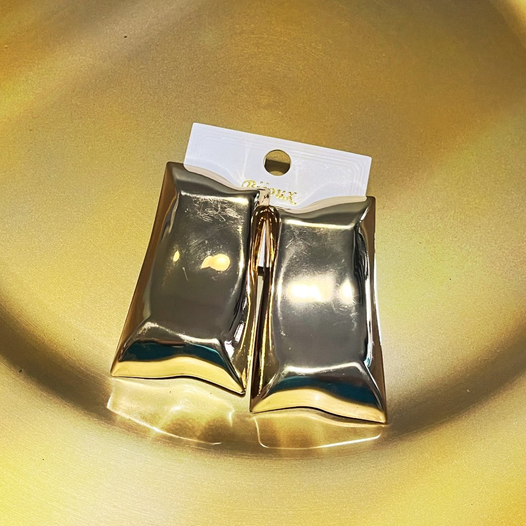Max brinco orgânico dourado retangular
